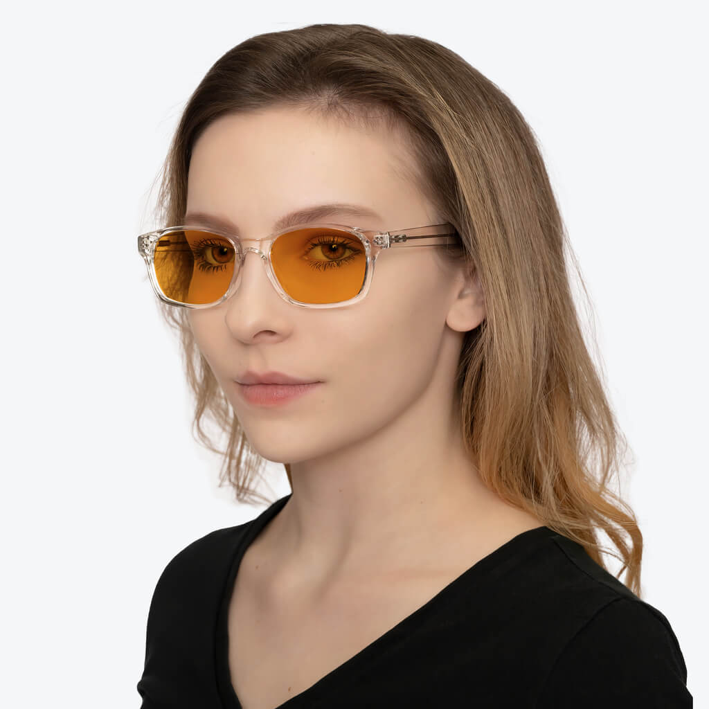 Lunettes de blocage de lumière bleue SunDown Wayfarer - Cristal